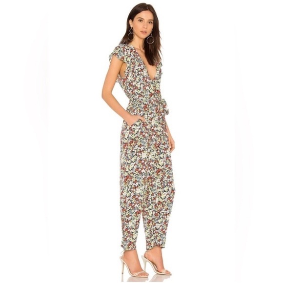 Free People Ruffle Your Feathers Floral Jumpsuit - Picture 2 of 5
